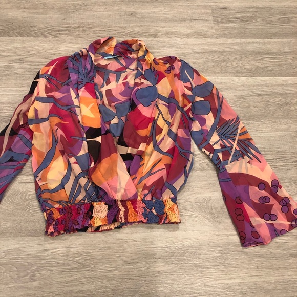 Marciano Tops - Marciano Sheer Silk Open Front Blouse Size S